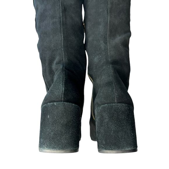 Womens Black Suede Over the Knee Boots 6.5 City Whimsigoth Party‎ Cocktail - Picture 8 of 14